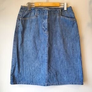 Talbots blue denim knee length jean skirt Size 12